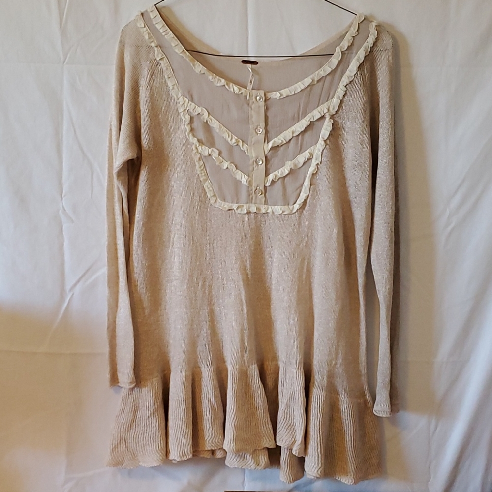 Free People tan light sweater